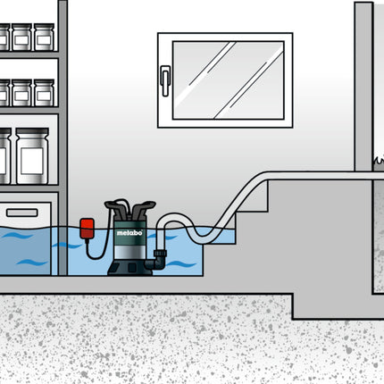 Metabo TP 8000 S Pompa sommersa per acque chiare 350 W 8000 l/h IP X8 ( 0250800000 )