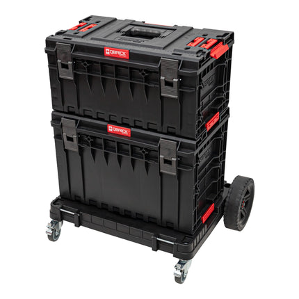 Qbrick System ONE Plateforme de transport 2.0 Allterrain 750 x 542 x 223 mm 120 kg avec roues pivotantes en métal et frein