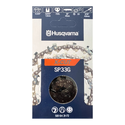 Husqvarna X CUT SP33G 2x catena per sega Catena di ricambio Mezzo scalpello 1,3 mm 33 cm