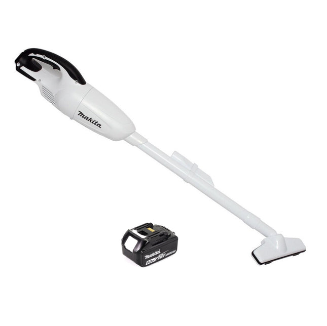 Aspiratore a batteria Makita DCL 180 T1 W 18 V bianco + 1x batteria ricaricabile 5,0 Ah - senza caricabatterie