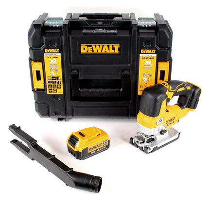 Seghetto alternativo a pendolo a batteria DeWalt DCS 334 NT 18V brushless + 1x batteria ricaricabile 4,0Ah + TSTAK - senza caricabatterie