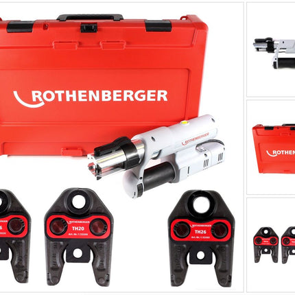 Rothenberger ROMAX AC ECO Set TH 230 V Pressmaschine Typ C für Netzbetrieb im Transportkoffer + 3 x Pressbacken ( 15730 ) - Toolbrothers