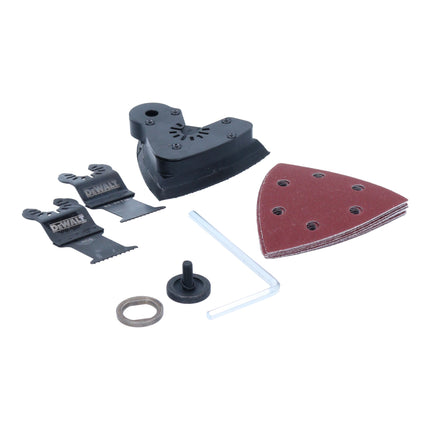 Multiutensile oscillante a batteria DeWalt DCS 355 E2 18 V senza spazzole + 2x batteria Powerstack 1,7 Ah + caricabatterie + accessori