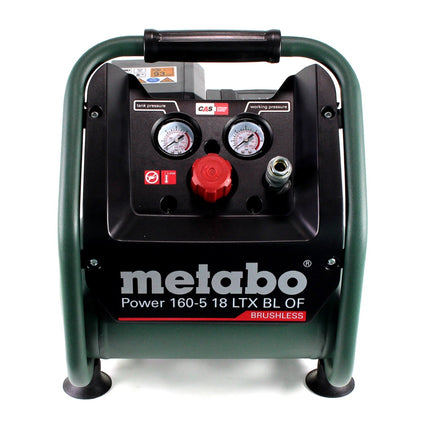 Metabo Power 160-5 18 LTX BL OF compresseur sans fil 18 V 8,0 bar sans brosse + 2x batterie 10,0 Ah + chargeur de batterie
