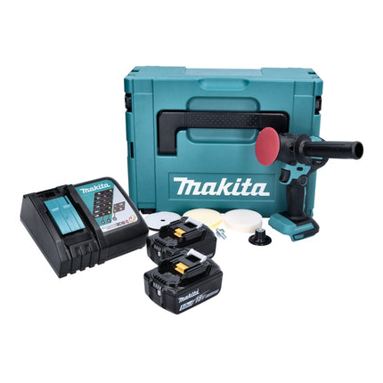 Makita DPV 300 RTJ Akku Schleifer Polierer 18 V 50 / 80 mm Brushless + 2x Akku 5,0 Ah + Ladegerät + Makpac - Toolbrothers