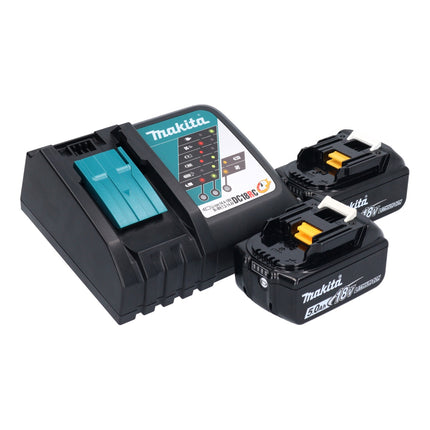 Makita DLX 2289 TJ Combo Kit 18 V con trapano avvitatore a batteria DDF 485 + avvitatore a percussione a batteria DTD 153 + 2x batteria ricaricabile 5,0 Ah + caricabatterie + Makpac