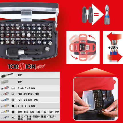 KS TOOLS 1/4" TORSIONpower Bit-Satz, 32-tlg ( 911.3030 ) - Toolbrothers