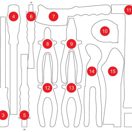 KS TOOLS Leere Schaumstoffeinlage zu 811.0017 ( 811.0017-97 )