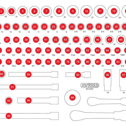 KS TOOLS Inserto in schiuma vuoto per 811.0101 ( 811.0101-97 )