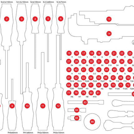 KS TOOLS Inserto in schiuma vuoto per 811.0105 ( 811.0105-97 )