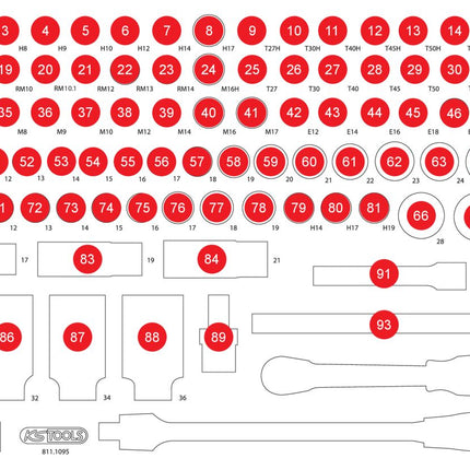 KS TOOLS Inserto in schiuma vuoto per 811.1095 ( 811.1095-97 )
