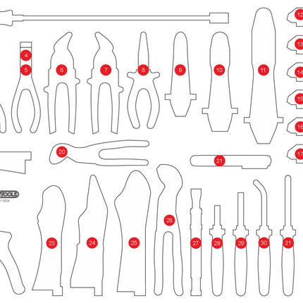 KS TOOLS Inserto in schiuma vuoto per 821.0034 ( 821.0034-97 )