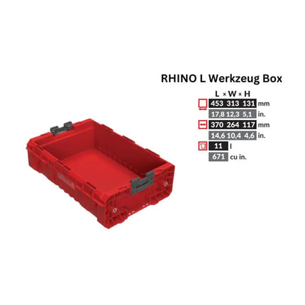 Toolbrothers RHINO L boîte à outils ouverte ULTRA 9 l - Base pour RHINO L boîte à outils EXTENDER