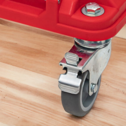 Toolbrothers RHINO L mobiler Transportroller ULTRA Rollbrett mit Schwenkrädern aus Metall und Bremse