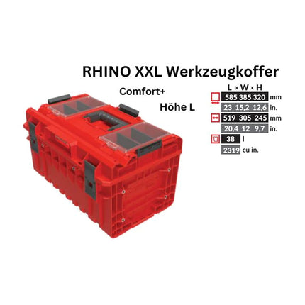 Toolbrothers RHINO XXL Valigia portautensili ULTRA Comfort+ altezza L 38 l IP66 con divisori estraibili