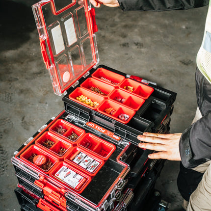 Toolbrothers RHINO XXL Organizer ECO Höhe M+ Boxen 4 l IP66 mit herausnehmbaren Boxen
