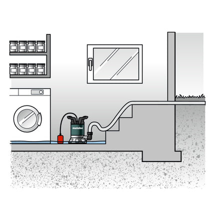 Metabo TP 7500 SI Pompa sommersa per acque chiare ( 0250750013 ) 300 Watt portata 7500 l/h