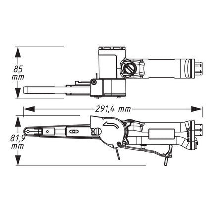 HAZET Ponceuse à bande pneumatique 9033N-4 10 x 330 mm 19000 min-¹ ( 4000898935 )
