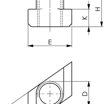 Dado AMF per scanalatura a T n. 510 Scanalatura a T 22 mm M16 ( 4000603185 )