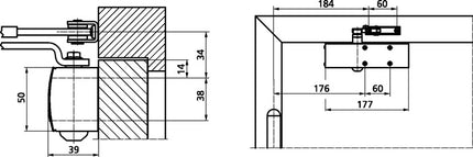 GEZE Ferme-porte TS 3000 V Montage normal côté paumelles ( 3000255080 )