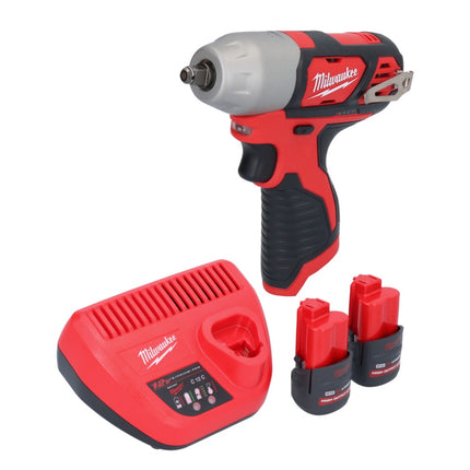 Milwaukee M12 BIW38-252 Clé à choc sans fil 12 V 135 Nm 3/8 + 2x batterie 2,5 Ah + chargeur