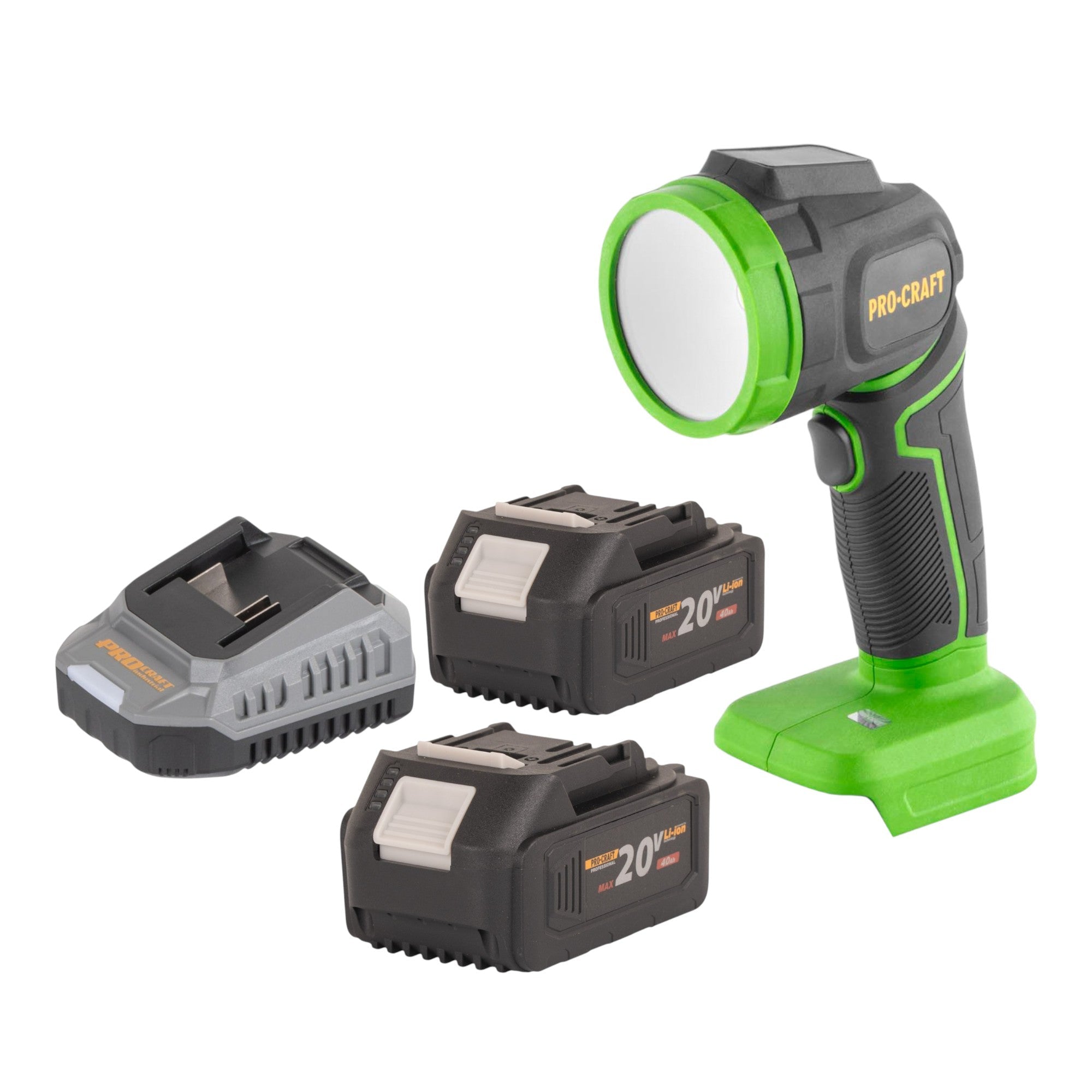 Procraft LL18bb Akku LED Strahler 20 V 300 lm + 2x Akku 4,0 Ah + Ladegerät