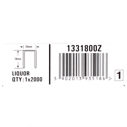 Bostitch Karton Klammern 18 mm Liquor 2000 Stk. für DSA-3522-E / DS-3519-E / DSA-3519-E / DSA3522-E / MS-3519-E ( 1331800Z ) - Toolbrothers