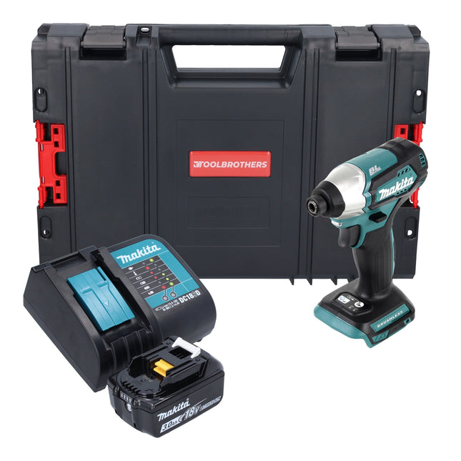 Avvitatore a impulsi a batteria Makita DTD 155 SF1J-R 18V 140Nm brushless + 1x batteria ricaricabile 3,0 Ah + caricabatterie + RHINO