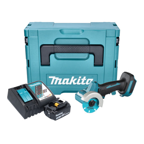 Makita DMC 300 RF1J cordless angle grinder 18 V 76 mm brushless + 1x rechargeable battery 3.0 Ah + charger + Makpac