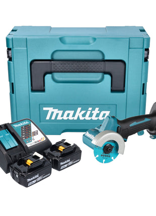 Makita DMC 300 RTJ Akku Winkelschleifer 18 V 76 mm Brushless + 2x Akku 5,0 Ah + Ladegerät + Makpac