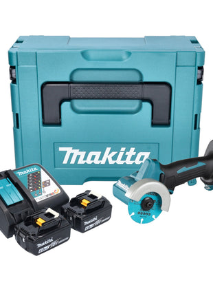 Makita DMC 300 RGJ cordless angle grinder 18 V 76 mm brushless + 2x rechargeable battery 6.0 Ah + charger + Makpac