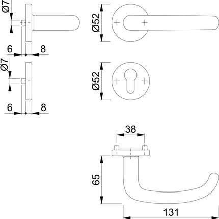 HOPPE Garniture à rosette San Francisco E1301Z/42KV/42KVS Acier inoxydable F69 ( 3000202018 )