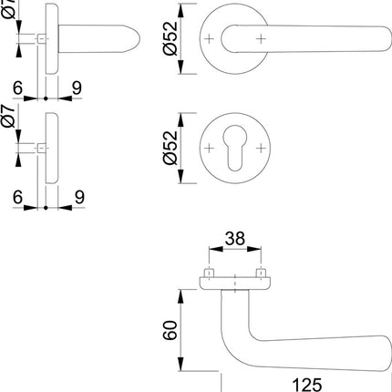 HOPPE Set di rosette Helsingborg E1730Z/17KV/17KVS Acciaio inox F69 ( 3000252533 )