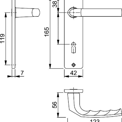 HOPPE set di rosette corte Birmingham 1117/202KP/AP Alluminio F1 ( 3000252940 )