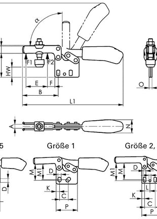 AMF Sauterelle de serrage horizontale no. 6832 taille 1 ( 4123572110 )