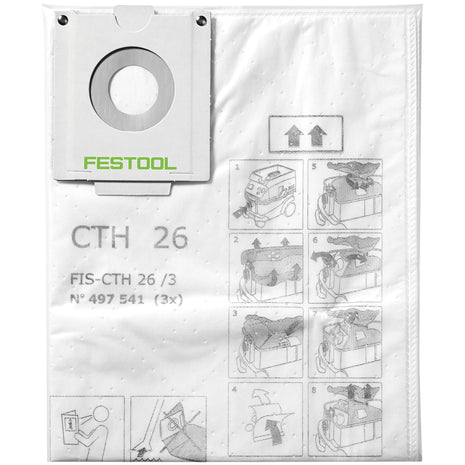 Festool FIS-CTH 26/3 Safety filter bag 24 l dust class H 6 pcs. ( 2x 497541 ) for mobile dust extractor CTH 26