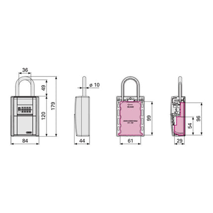 Coffre-fort à clés ABUS 797 LED HxLxPmm ( 3000280201 )