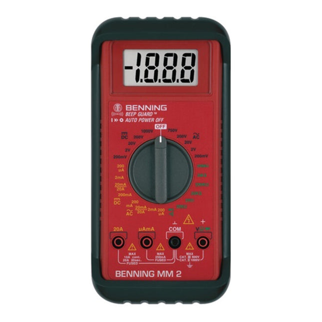 BENNING Multimetro MM 2 0,1 mV-750 V AC, 0,1 mV-1000 V DC ( 4000828865 )
