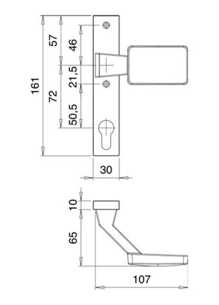 EDI Poignée de coffre de serrure 1317/1010 Aluminium F1 ( 3000252747 )