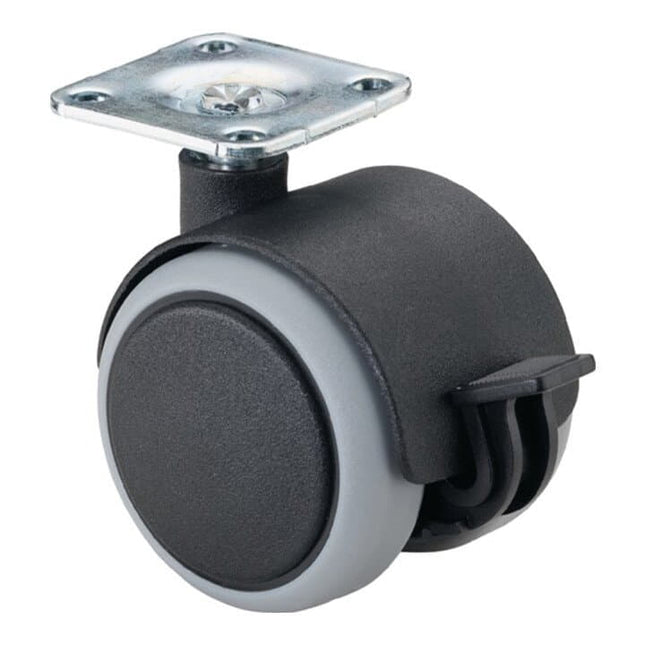 BS ROLLEN Doppia ruota in plastica con freno Ø ruota 50 mm Portata 50 kg ( 3000275098 )