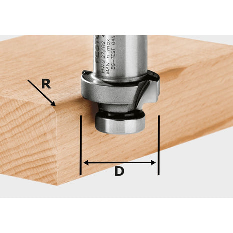 Festool HW R2-OFK 500 rounding cutter 27 x 2 mm ( 490092 ) for edge router OFK 500