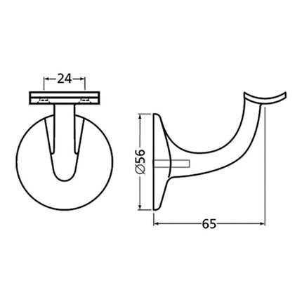Supporto corrimano HERMETA 3501 alluminio plastificato nero ( 3000283326 )