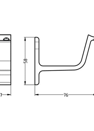 Support de main courante HERMETA 3553 Aluminium revêtu de plastique noir ( 3000283347 )