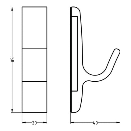 Appendiabiti magnetico HERMETA 0150 a proiezione singola 40 mm ( 3000283361 )