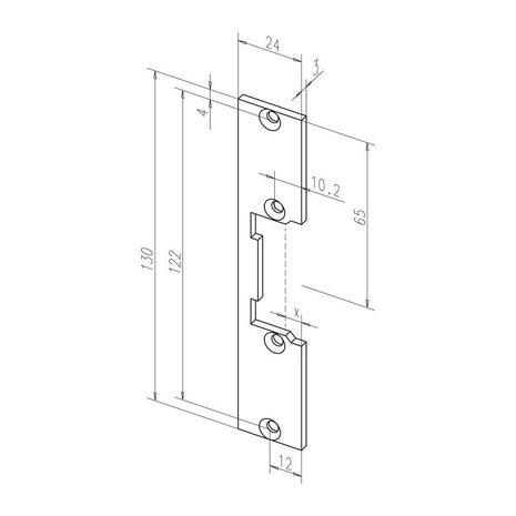 ASSA ABLOY flat striking plate 096 stainless steel matt edged ( 3324034004 )