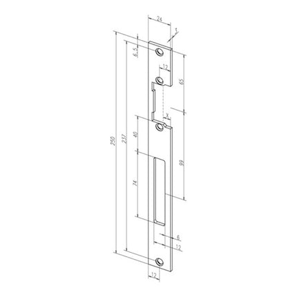 ASSA ABLOY Flachschließblech 690 Edelstahl matt käntig ( 3324034053 )