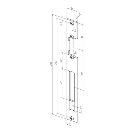 ASSA ABLOY płaska płyta uderzeniowa 690 ze stali nierdzewnej o matowych krawędziach ( 3324034053 )