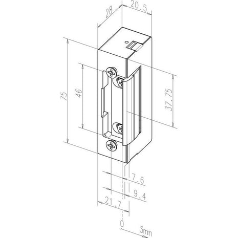 ASSA ABLOY Electric strike 17 12 V DC 100%ED Standard ( 3324034087 )
