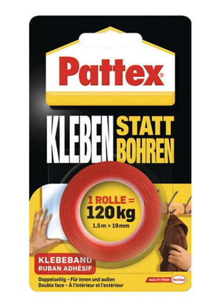 Nastro di montaggio PATTEX Adesivo invece di forare traslucido ( 4000353089 )