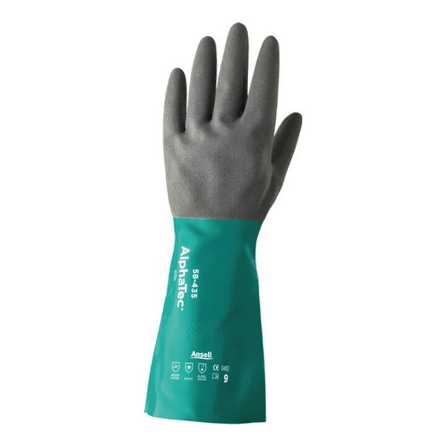 Gants ANSELL pour produits chimiques AlphaTec 58-435 taille 9 vert mer/gris anthracite ( 4000371417 )